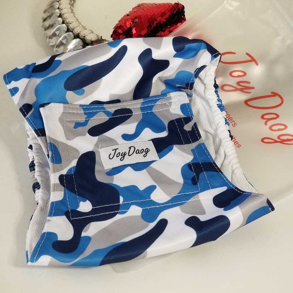 JoyDaog Camouflage Reusable Belly Bands for Male Dogs Diapers Washable Medium